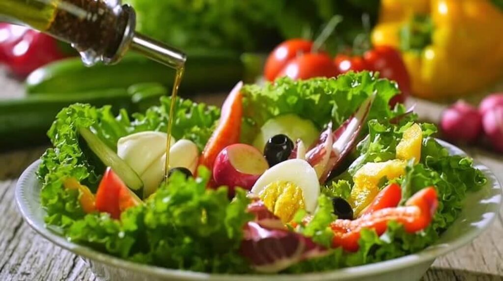 tron salad voi dau o liu