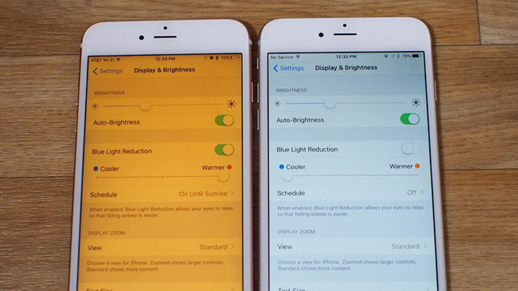 Kích hoạt chế độ “Night Shift” hoặc “Blue Light Filter” để giảm ánh sáng xanh
