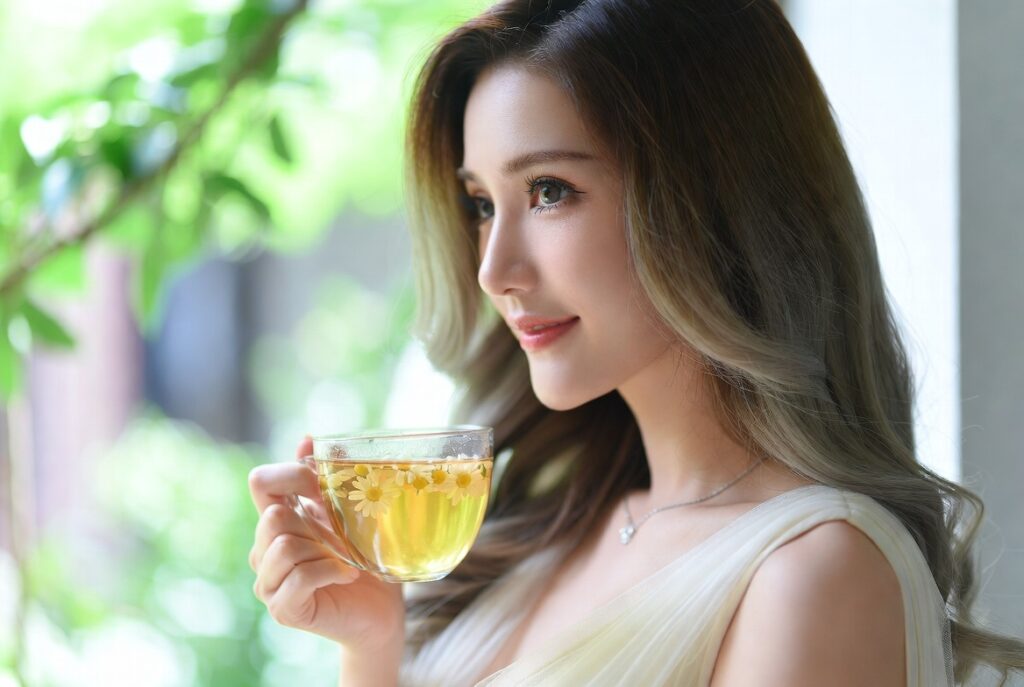 trà hoa cúc là sự lựa chọn tốt thay thế nước cam